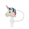 Cubierta de Popote de Silicona de Unicornio de Dibujos Animados Forma de Caballo Pequeño Compatible con Botella de Agua Stanley Tapa de Popote a Prueba de Polvo y Manchas
