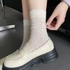 Calcetines calcetines de tubo miu calcetines apilados para dama lazo oscuro verano delgados transpirables lindos calcetines dulces