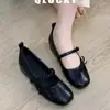Zapatos de Mujer Mary Jane Versátiles con Lazo Estilo Francés 2026 Otoño Nueva Llegada Estilo Suave Boca Baja Suela Plana Zapatos Pequeños de Cuero