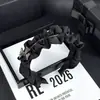 Tiara Grampo de Cabelo com Strass Borboleta Preta para Mulheres 2024 Moda Novo Estilo Coroa Alta Tiara Antiderrapante Dentada para Lavar o Rosto