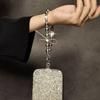 Lanyard corto para teléfono móvil de bola con strass y lazo estilo femenino