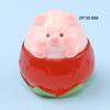 Ovo de fruta porco luminoso tridimensional DIY joias acessórios de resina chaveiro desenhos animados ornamentos de micro paisagem de mesa