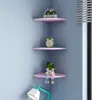 Estante de esquina Decoración de dormitorio Perforación libre Partición Montado en la pared Estantería triangular Ventilador de pared con forma de abanico Cocina Montado en la pared Tablero de madera