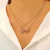 Collar y Pulsera de Mariposa Ins Transfronterizos Europeos y Americanos, Accesorios de Princesa Asimétricos Magnéticos de Pedrería Colorida para Mejores Amigas