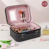 Estuche de Maquillaje con Estampado de Mezclilla Retro, Bolsa de Maquillaje Portátil de Lujo Ligero, Caja de Almacenamiento de Cosméticos de Gran Capacidad con Espejo, Suministro de Fábrica