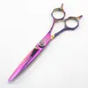 Tesouras de Cabeleireiro Coloridas Coloridas de 6,0 polegadas com Padrão Floral de Cauda Dupla Tesouras de Corte de Cabelo Tesouras Planas Tesouras para Franja Tesouras Desbastadoras