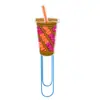 Clips de Papel Dunkin Donuts Material de Oficina Clips de Papel Creativos Lindos Pines en Forma de U Marcadores de Libros de Dibujos Animados de PVC