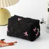Bolsa de Batom Acolchoada Cruzada Bolsa de Armazenamento Bolsa de Armazenamento de Cosméticos Feminina Bolsa para Fone de Ouvido e Cabo de Dados Bolsa de Cosméticos