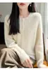 Cárdigan de punto grueso tipo cable para mujer, holgado y suave, de manga larga, nuevo estilo primavera/otoño, suéter de cuello redondo, prenda exterior pequeña, perfecto para usar en capas