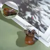 Madeira de Jacarandá Esculpida Cabeça de Coelho Tímida Pequenos Acessórios Mogno Brinquedo Acessórios de Contas Soltas Coelho Fofo Enfeites de Madeira para Pendurar DIY