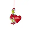 Decoración Navideña de Monstruo Peludo Verde Nuevo 2023 Colgante de Dibujos Animados para Árbol de Navidad Decoración para el Hogar y el Coche de Navidad