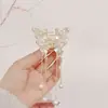 Pasador de borla de rosa roja estilo chino para mujer, para la parte trasera de la cabeza, media coleta, recogido, pinza de tiburón, pinza para el pelo de alta calidad, accesorios para el pelo