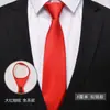 Corbata para Hombre Cremallera Azul Negocio Profesional Vestir Nudo Libre Moda Novio Boda Boda Banda de Mano Rayada Negra