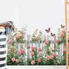Pegatina de Pared Rosa con Flores Transfronteriza Decoración de Entrada de Sala de Estar Papel Tapiz de PVC Dormitorio Autoadhesiva Decoración del Hogar Pegatina de Pared