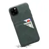 Funda Doble Tarjeta Imitación Piel de Vaca Estampada Retro Mate para iPhone 11 Pro Max Funda Protectora