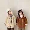 Roupas infantis da Coreia do Sul casaco infantil de outono e inverno de algodão e veludo cotelê para meninos e meninas bebê casaco acolchoado de algodão espesso de abotoamento duplo