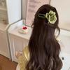 Pasador de Pelo Rosa Floral con Rosas y una Vibración Suave como de Hada, Pinza para el Pelo Estilo Festivo, Accesorio para el Pelo Lateral para Mujeres, Pinza Lateral Estilo Coreano