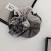 Accesorio para Cola de Caballo de Tela de Alta Elasticidad con Fruncido en la Cintura Delgada, Estilo Mori, Cuadros Patchwork Estilo Coreano para Mujeres