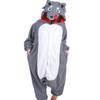 Outlet de Fábrica Lobo Dibujo Animado Animal Pijama Siamés Lobo Gris Rendimiento Otoño/Invierno Ropa para el Hogar una generación de cabello