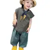 Trajes Estilo Coreano para Niños y Niñas, Verano 2026 Nuevos Sudaderas Rayadas Elegantes Casuales Versátiles, Ropa de Bebé de Moda