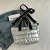 Bolsa de Ombro Outono e Inverno com Aparência Sofisticada para Mulheres, Bolsa Tote de Algodão Espessado, Bolsa Transversal Satchel Perolada da Moda para Fitness à Prova d'Água Tendência