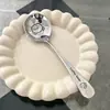 Colher de Sopa Redonda com Desenho Animado Fofo para Crianças Bebês, Aço Inoxidável 304 de Grau Alimentício, Cabo Longo, Colher para Comer