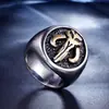 Joyería Popular de Venta Caliente Europea y Americana en Aliexpress, Anillo de Acero Inoxidable con Calavera para Hombre, Joyería de Acero de Titanio al por Mayor