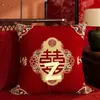 Nuevos cojines decorativos de estilo chino con el carácter de "alegría", rojos y festivos, adecuados para sofás, camas y como cojines de boda