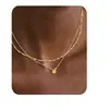Amazon Cross-Border Novo Colar 12 Pedras de Nascimento Ondas de Água, Camada Dupla, Estilo Levemente Luxuoso, Corrente Elegante para Clavícula Feminina
