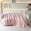 Manta de Franela Transfronteriza, Manta de Jacquard de Tafetán de Color Sólido, Manta Multifuncional para Siesta en la Oficina