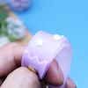 Transfronterizo Nuevo Producto Estrella Arcoíris Lindo Llavero Transparente PVC Goma Suave Colgante Cordón de Cuero Festivo Exquisito Regalo DIY