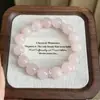 Nova Pulseira de Cristal Estilo Simples Cristal Rosa Natural Pulseira de Círculo Único Moda Feminina Joias de Cristal de Energia Luxo Leve