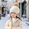 Gorro infantil, gorro con orejeras para niñas, lindo gorro con pompón para otoño e invierno, gorro grueso y cálido para niños, gorro con capucha a prueba de viento para bebé