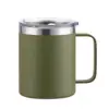 Caneca Amazon 12oz Copo Térmico de Aço Inoxidável de Camada Dupla com Alça Pintada por Spray Caneca de Escritório Copo Térmico Portátil