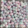 Perlas de Imitación Graduadas Coloridas Bicolor de 6-10 mm con Agujero Recto, Cuentas Redondas para Pulsera, Collar, Joyería Hecha a Mano