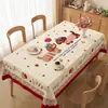 Mantel Bordado Estilo Dibujo Animado, Impermeable, Resistente al Aceite, Lavable, Nuevo Modelo 2026, Tela con Tacto de Lujo Ligero y Gama Alta, Mantel para Mesa de Café, Mantel