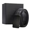 Cinturón de Cuero Personalizado para Hombre de Cuero Genuino Hebilla Automática Cinturón de Cintura de Piel de Vaca Logo Impreso a Color Regalo de Negocios Hebilla de Trinquete Cinturón de Cuero de Primera Capa para Hombre