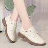 Sapatos casuais de couro para mulheres primavera e outono de 2024 novos sapatos femininos vestíveis bidirecionais sapatos de couro macio com sola macia sapatos de camada única geração de cabelo sem cadarço feminino