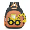 Mochila Escolar de Jardín de Infancia Preescolar Clase Pequeña Mochila para Niños Dibujo Animado Vehículo de Construcción Bebé 3-5 Años Mochila para Niño Pequeño