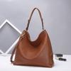 Bolso de mujer de piel auténtica de gran capacidad, de piel de vaca de primera capa, sencillo y moderno, estilo europeo y americano, informal, bandolera de hombro para madre.