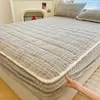 Conjunto de Lençol de Leite de Veludo Espesso de Inverno Três Peças Protetor de Colchão de Veludo Quente para Bebê Colchão Acolchoado Cobre de Cama de Cor Pura