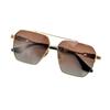 Lentes de Sol Polarizados para Hombre, Retro Literario, Talla Grande, Montura Grande, Doble Puente, Titanio Puro, Lentes de Sol Anti-UV para Conducir para Mujer