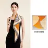[Seda de Hangzhou] Bufanda 100% Seda de Morera, Estilo Retro Artístico, Bufanda Cuadrada Mediana de Seda Genuina para Mujer, Bufanda de Cuello para Primavera y Otoño