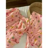 Pijama Doce e Colorido com Rosto Sorridente de Manga Longa para Meninas, Novo Estilo Primavera e Outono 2025, Conjunto Fofo e Confortável de Calça Longa para Casa