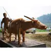 Escultura de Animales de Cobre Fundido para Exteriores Imitación Cobre Ganado Terreno de Cultivo Ganado de Cría Cultura Plástico Reforzado con Fibra de Vidrio Costumbre Popular Adornos de Paisaje