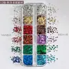Otoño Invierno Navidad Lunares Estrella de Cinco Puntas Lentejuelas Decoraciones para Uñas Super Brillantes Puntos Redondos Mini Estrellas Tamaños Mixtos Brillo para Uñas