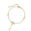 Pulsera Abeja Plata Esterlina 925 Moda para Mujer Versátil Borla de Zircón Pulsera Ins Lujo Ligero Alas de Ángel Pulsera
