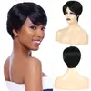 Cabello Real Celebridad de Shanghái Gorro Corto Corte Pixie Corto Peluca de Cabello Humano Suministro Directo de Fábrica