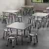Mesa Dobrável de Aço Inoxidável Mesa Portátil para Churrasco Barraca Externa Mercado Noturno Comercial Mesa Simples para Refeição Mesa Quadrada Pequena com Cantos Arredondados