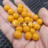 Contas redondas amarelo âmbar, contas de jade soltas, quartzo amarelo, pulseira de jade, colar, acessórios de joias, contas amarelo-alaranjado atacado